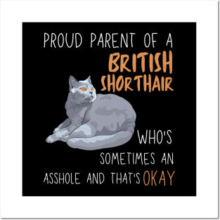 Proud Parents of British Shorthair Pet Cat Posters and Art
